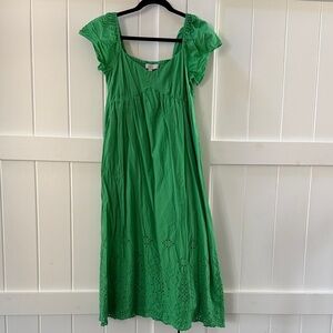 Loft Green Eyelet Dress- Size SmallP